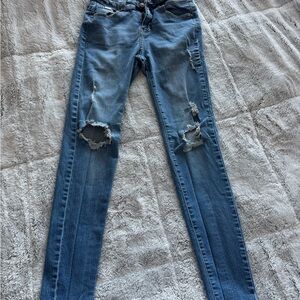 STAG Skinny Distressed Medium Blue Jeans